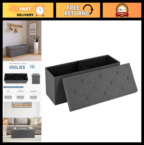 Foldable storage ottoman bench - storage,
