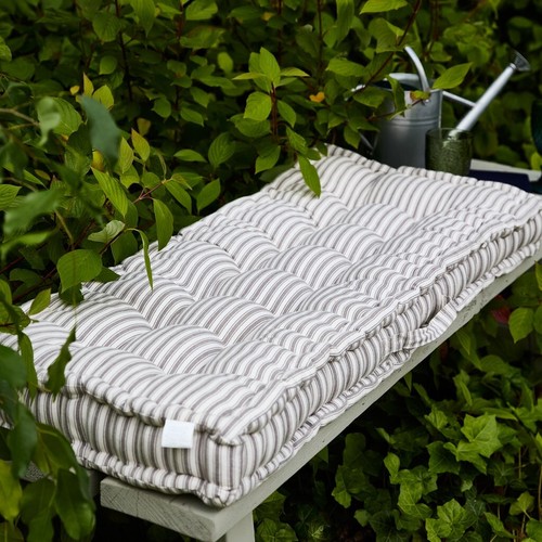 Grey striped bench cushion - striped,